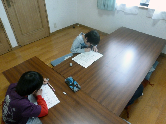学習風景 硬筆