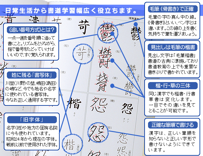 書道通信講座なら東京書道教育会 筆順 三体大字典増追補版